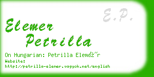 elemer petrilla business card